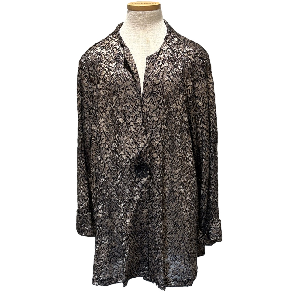 Ali Miles sz 2X bronze gold and black lightweight jacket/blazer